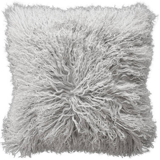 Furtex - Meru Tibetan Lamb Fur Cushion - Silver Grey